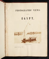 Photographic Views Taken in Egypt [Title page]